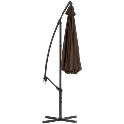 Ruskea pyöreä varjovarjo 300 cm kallistettava UPF 50+