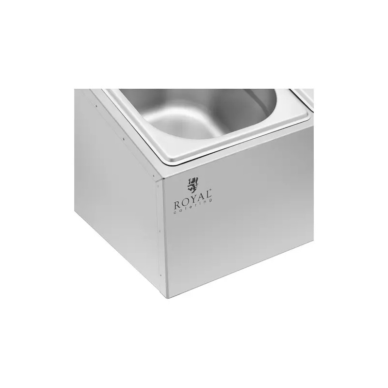 Royal Catering GN-teline 5 kpl GN 1/6 astiaa kansilla 8 l ruostumaton teräs