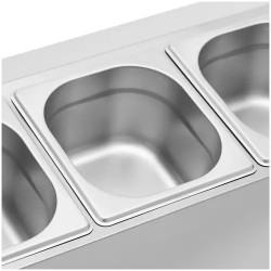 Royal Catering GN-teline 5 kpl GN 1/6 astiaa kansilla 8 l ruostumaton teräs