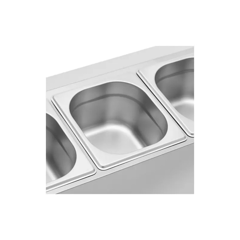Royal Catering GN-teline 5 kpl GN 1/6 astiaa kansilla 8 l ruostumaton teräs