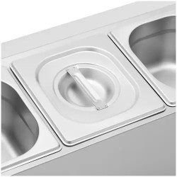Royal Catering GN-teline 5 kpl GN 1/6 astiaa kansilla 8 l ruostumaton teräs