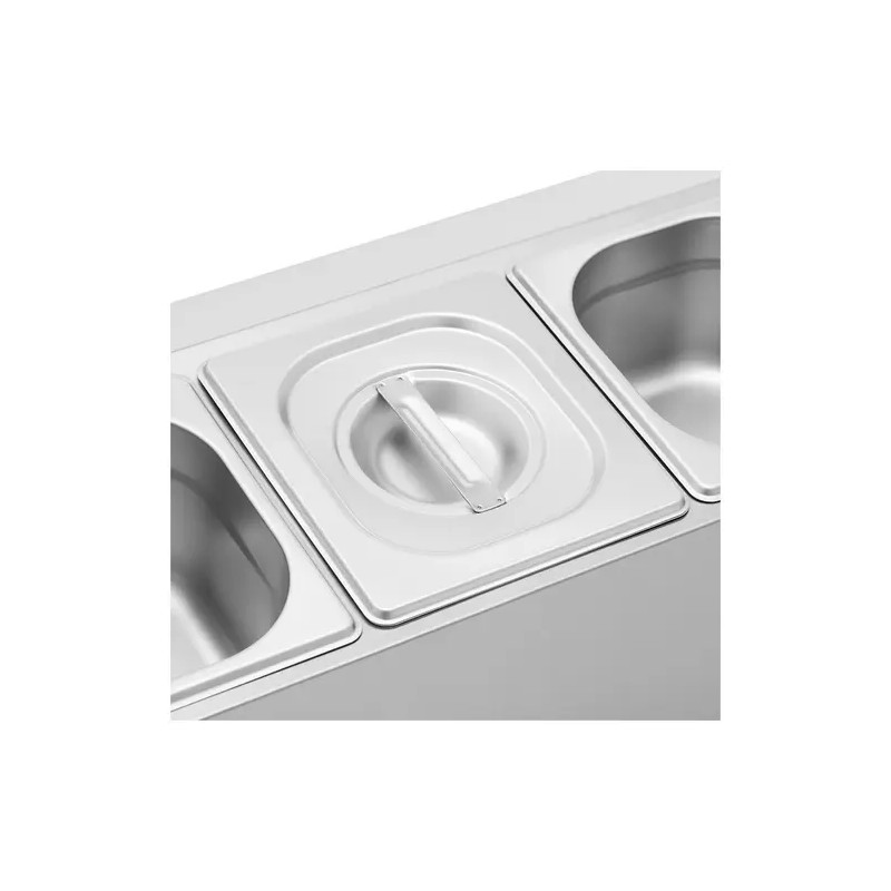Royal Catering GN-teline 5 kpl GN 1/6 astiaa kansilla 8 l ruostumaton teräs