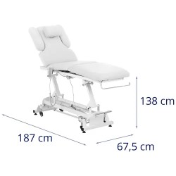 Sähköinen hierontapöytä 3 moottoria 300 W 185 x 67 cm valkoinen
