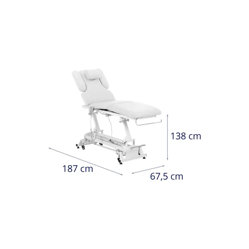 Sähköinen hierontapöytä 3 moottoria 300 W 185 x 67 cm valkoinen