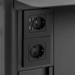 Liikuteltava tatuointityöpiste 4 vetolaatikkoa, 4 pistorasiaa ja 2 USB-porttia
