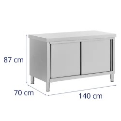 Royal Catering ECO ruostumattomasta teräksestä valmistettu läpilastauskaappi 140 x 70 cm, 500 kg