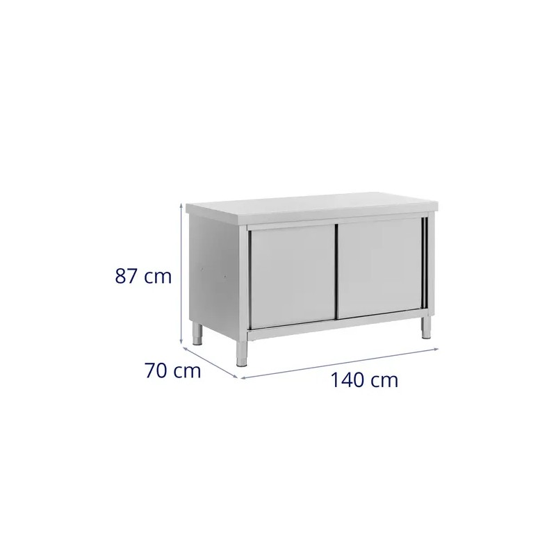 Royal Catering ECO ruostumattomasta teräksestä valmistettu läpilastauskaappi 140 x 70 cm, 500 kg
