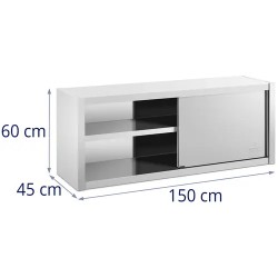Royal Catering RCSSWC-150X45-S seinäkaappi ruostumaton teräs 150 x 45 cm