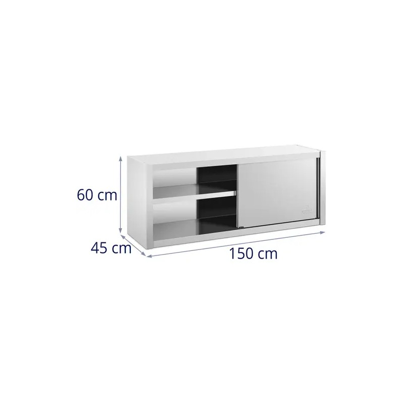 Royal Catering RCSSWC-150X45-S seinäkaappi ruostumaton teräs 150 x 45 cm