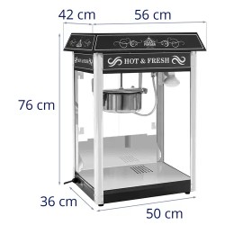 Royal Catering Popcorn-kone 1500 W 5 kg/h musta
