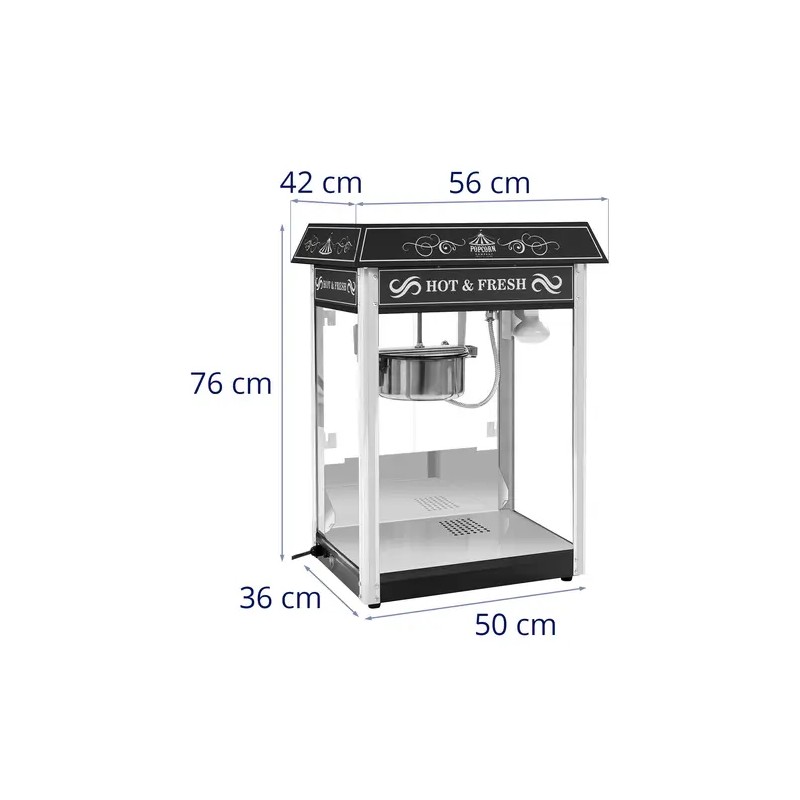 Royal Catering Popcorn-kone 1500 W 5 kg/h musta