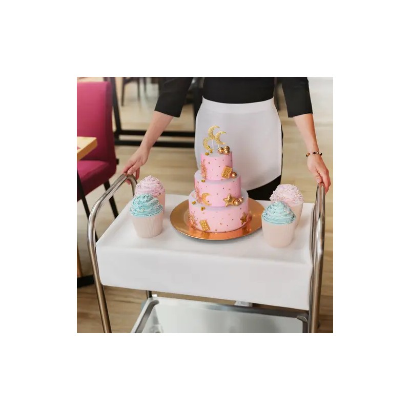 Royal Catering tarjoiluvaunu ruostumaton teräs 2 hyllyä 68 x 38 cm