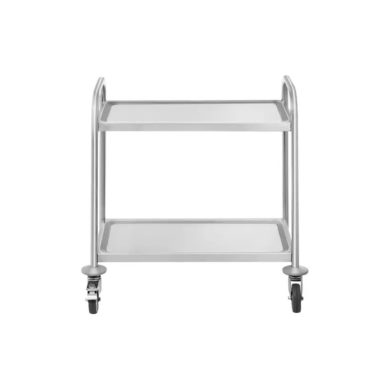 Royal Catering tarjoiluvaunu ruostumaton teräs 2 hyllyä 68 x 38 cm