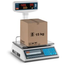 Hinta ja laskuvaaka LED korkeanäytöllä tarkistettu 6 kg 2 g 15 kg 5 g 23 x 30 cm