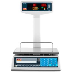Hinta- ja laskuvaaka LED-korkeanäytöllä, tarkistettu, 6 kg/2 g - 15 kg/5 g, 23 x 30 cm