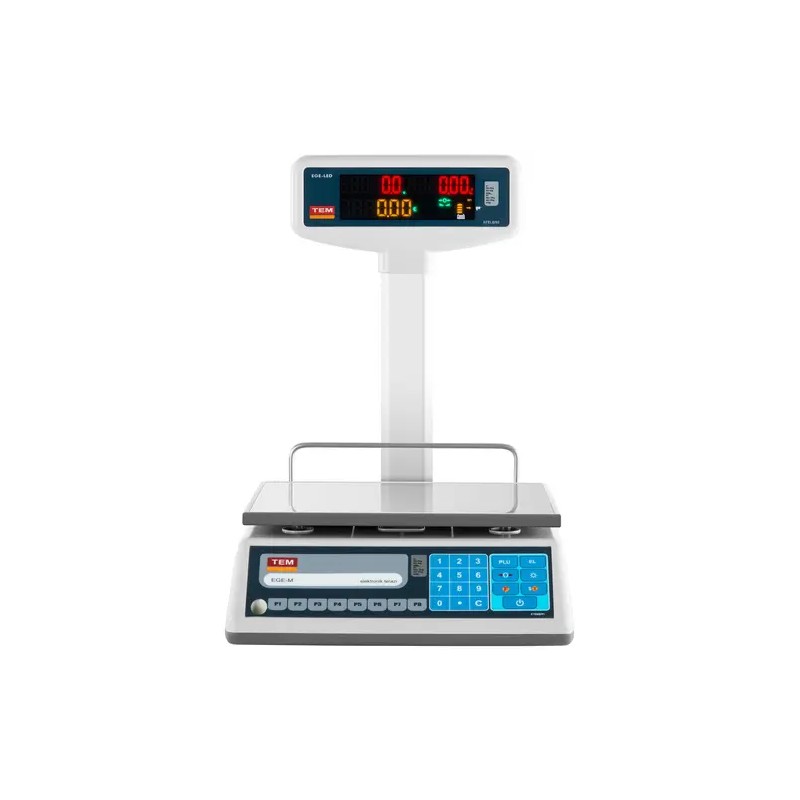 Hinta- ja laskuvaaka LED-korkeanäytöllä, tarkistettu, 6 kg/2 g - 15 kg/5 g, 23 x 30 cm