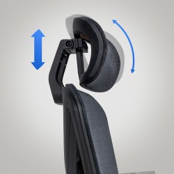 Ergonominen toimistotuoli säädettävällä niskatuella ja jalkatuella