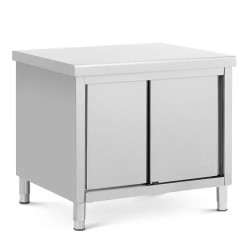 Royal Catering ruostumattomasta teräksestä valmistettu työpöytäkaappi 100 x 80 cm 500 kg