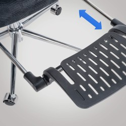 Ergonominen toimistotuoli säädettävällä niskatuella ja jalkatuella