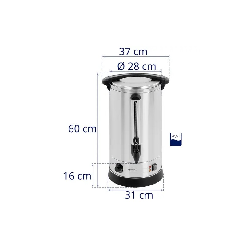 Royal Catering RC-WBDW20 kuumavesiautomaatti 20,5 l ruostumaton teräs