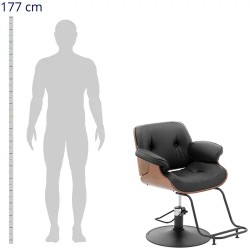 Kampaajatuoli Filey Black - säädettävä korkeus 470-570 mm - 200 kg - musta