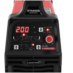 Stamos Germany WIG-hitsaussetti 200 A, digitaalinen, Colour Glass Y-100 -hitsauskypärä ja hitsauskulmat