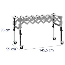 MSW-RT-130 taitettava rullarata 147 cm 130 kg korkeussäädettävä