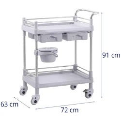 Laboratorivaunu 2 hyllyä ja 2 laatikkoa 40 kg