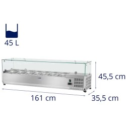 Royal Catering RCKV-160/33-8 jäähdytysvitriini 160 x 33 cm lasikannella