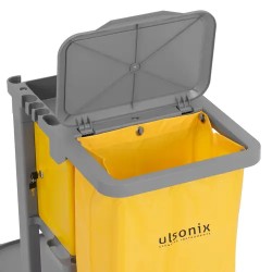 ulsonix siivousvaunu pyykkipussilla ja lukittavalla lokerolla