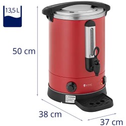 Royal Catering vedenkeitin 13,5 l 2500 W punainen