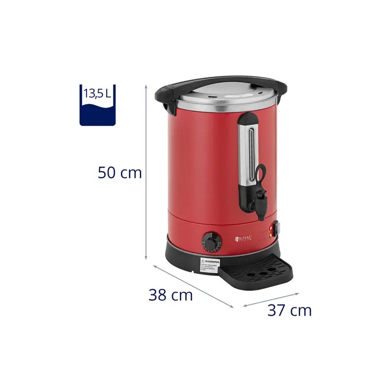Royal Catering vedenkeitin 13,5 l 2500 W punainen