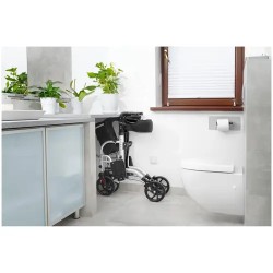 2-in-1 Rollaattori ja kuljetustuoli, hopea, max 120 kg