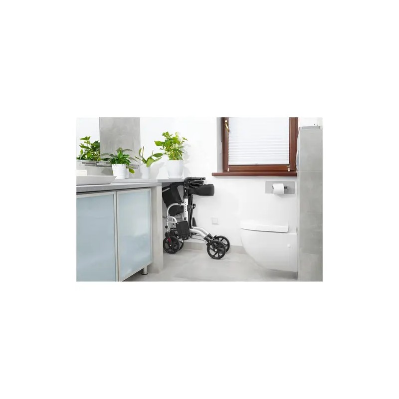 2-in-1 Rollaattori ja kuljetustuoli, hopea, max 120 kg