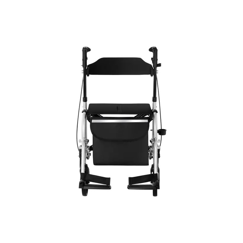 2-in-1 Rollaattori ja kuljetustuoli, hopea, max 120 kg