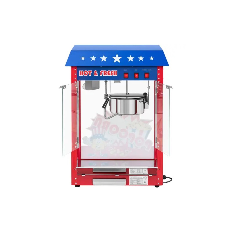 Royal Catering Popcorn-kone 1500 W, 5 kg/h, punainen