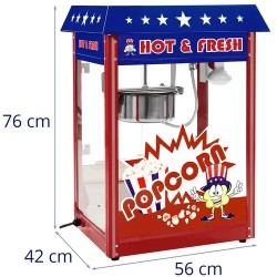 Royal Catering Popcorn-kone 1500 W, 5 kg/h, punainen