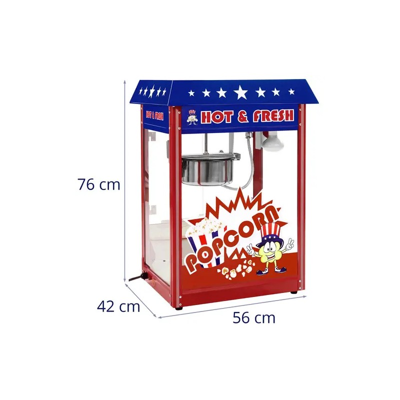 Royal Catering Popcorn-kone 1500 W, 5 kg/h, punainen