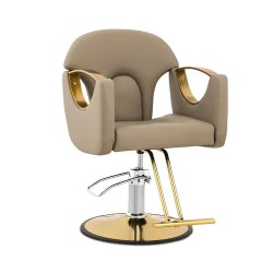 Kampaajan tuoli jalkatukella beige säädettävä korkeus 53 64 cm max 180 kg