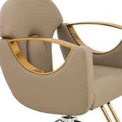 Kampaajan tuoli jalkatukella, beige, säädettävä korkeus 53-64 cm, max 180 kg