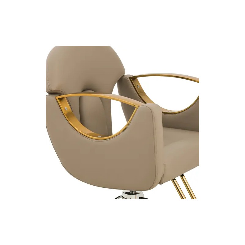Kampaajan tuoli jalkatukella, beige, säädettävä korkeus 53-64 cm, max 180 kg