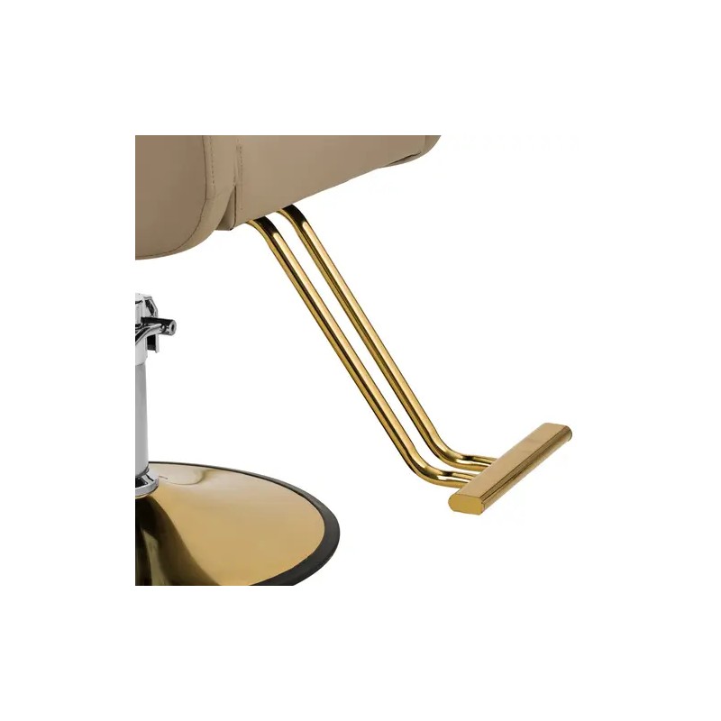 Kampaajan tuoli jalkatukella, beige, säädettävä korkeus 53-64 cm, max 180 kg