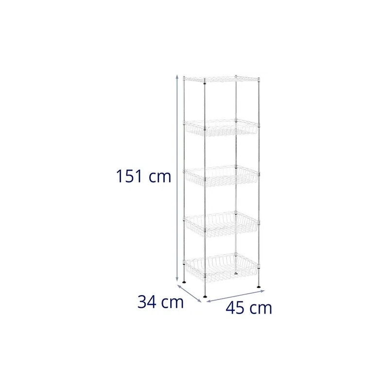 Royal Catering Metallihylly 45 x 34 x 151 cm 100 kg