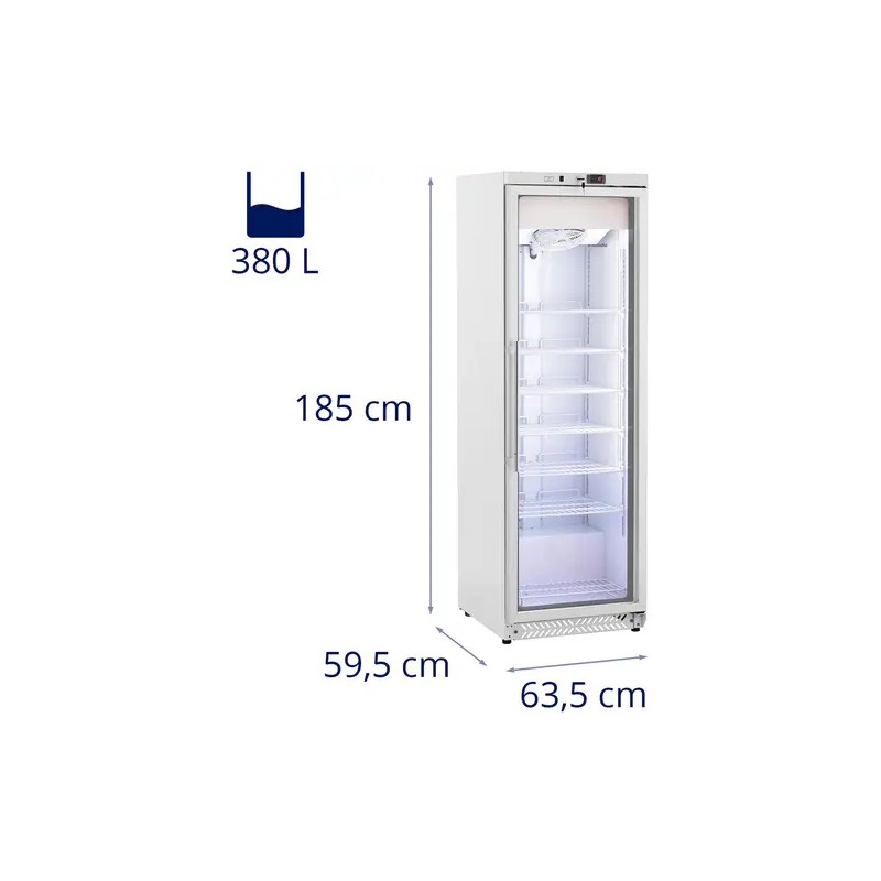 Royal Catering RCLK-F380GB pakastinkaappi 380 l lasiovella valkoinen