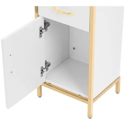 Kosmetiikkakaappi 80 x 35 x 30 cm, 2 vetolaatikkoa, kullattu runko