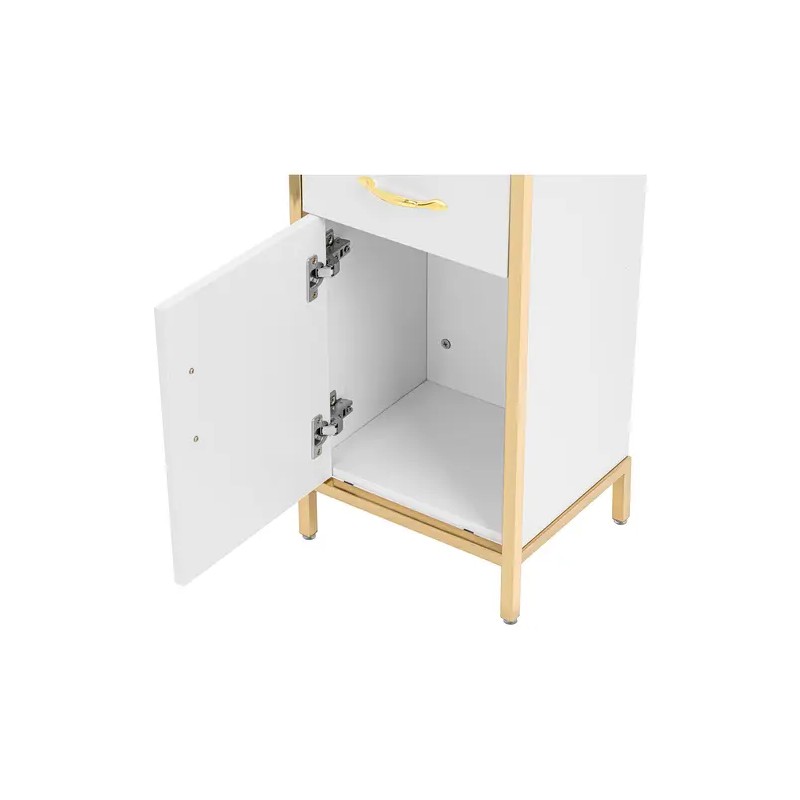 Kosmetiikkakaappi 80 x 35 x 30 cm, 2 vetolaatikkoa, kullattu runko