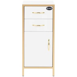 Kosmetiikkakaappi 80 x 35 x 30 cm, 2 vetolaatikkoa, kullattu runko