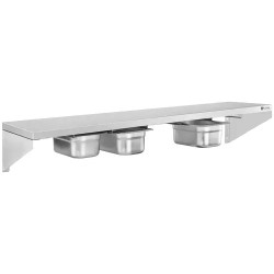 Royal Catering RCWR-5 GN1/4 maustehylly 120 x 30 cm, 5 x 1/4 GN, ruostumaton teräs