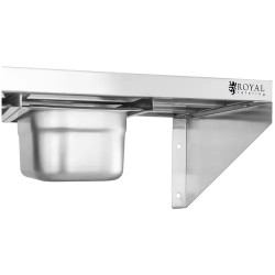 Royal Catering RCWR-5 GN1/4 maustehylly 120 x 30 cm, 5 x 1/4 GN, ruostumaton teräs