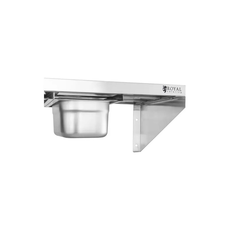 Royal Catering RCWR-5 GN1/4 maustehylly 120 x 30 cm, 5 x 1/4 GN, ruostumaton teräs